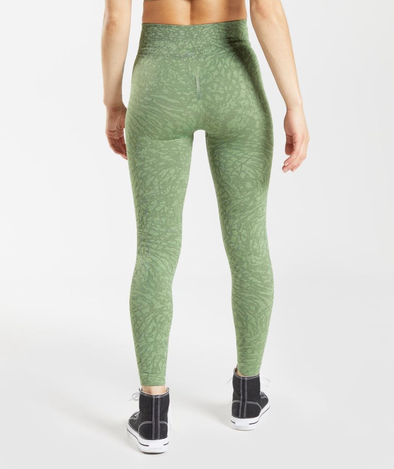 Legginsy Gymshark Adapt Animal Seamless Damskie Zielone | PL 972LDV